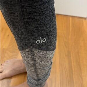 ALO Yoga Charcoal and Light Gray Leggings
